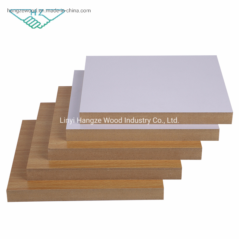 High Glossy 18mm White Color MDF Melamine Board/White Laminated Faced MDF Board for Kitchen Furniture