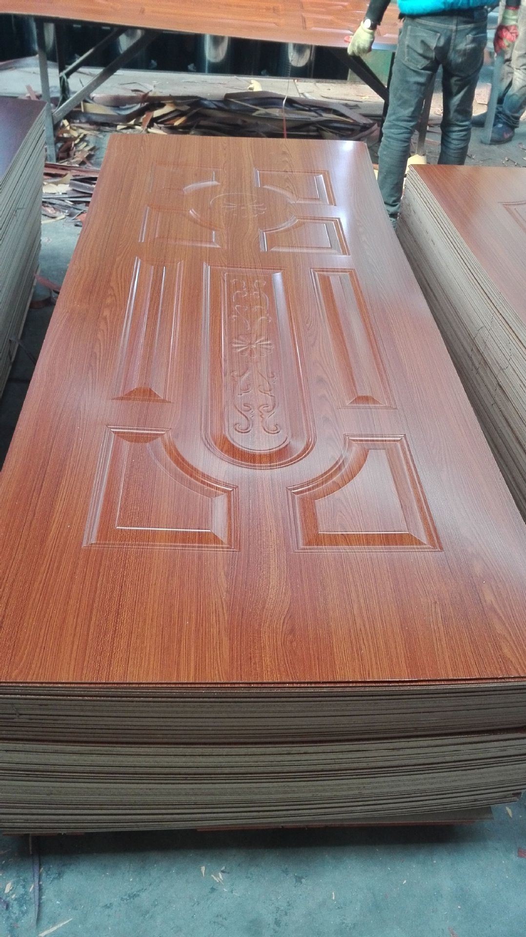 910*2150mm Melamine Veneer HDF White Primered Door Skin Plywood Manufacture